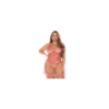 Nuisette grande taille en résille brodée avec string 